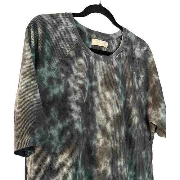 Everlane Mens Sz L Green Tie Dye T-Shirt Organic Cotton Waffle Crew Neck Shirt - Picture 2 of 6